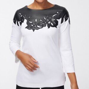 Chicos Faux Leather Top